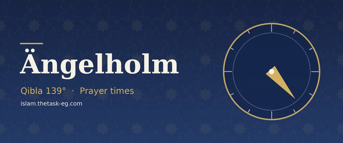 Qibla direction compass for Ängelholm
