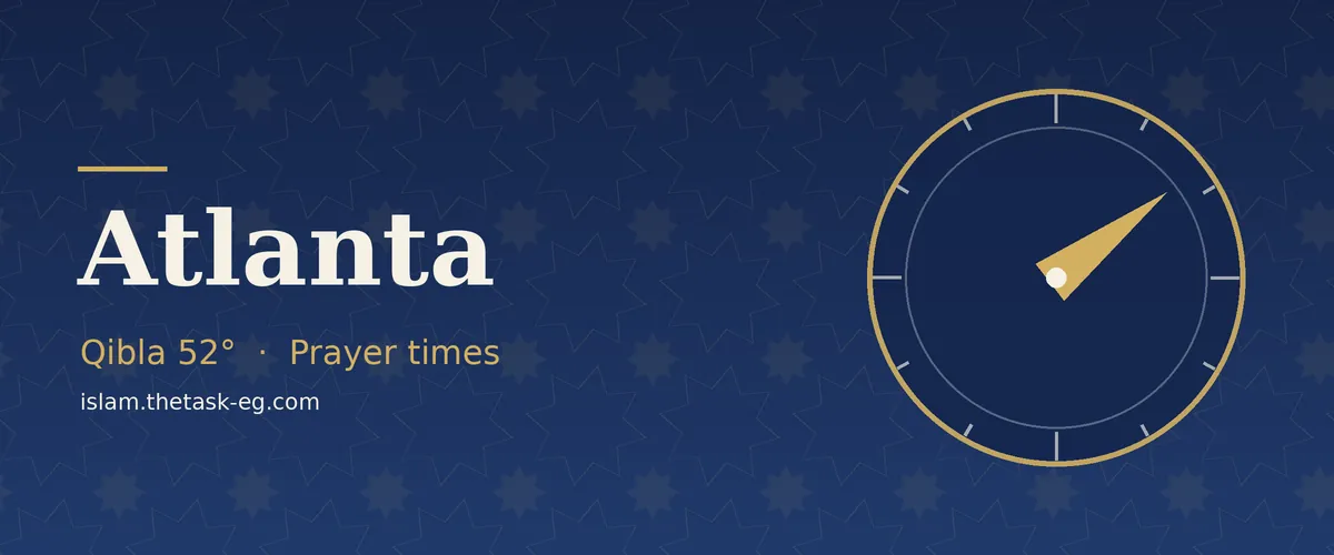 Qibla direction compass for Atlanta