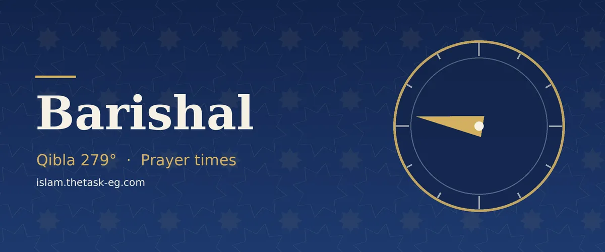 Qibla direction compass for Barishal