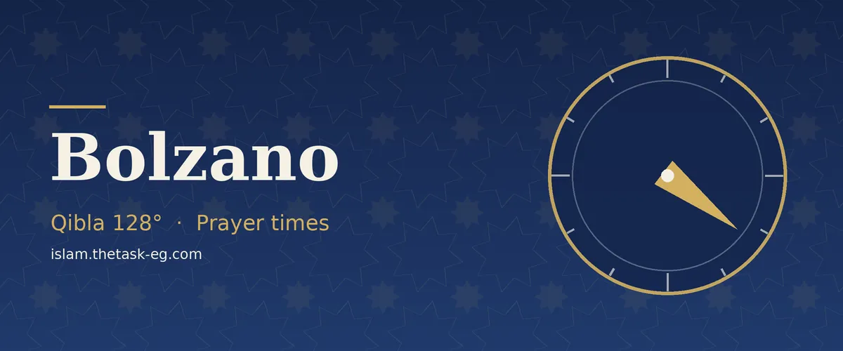 Qibla direction compass for Bolzano