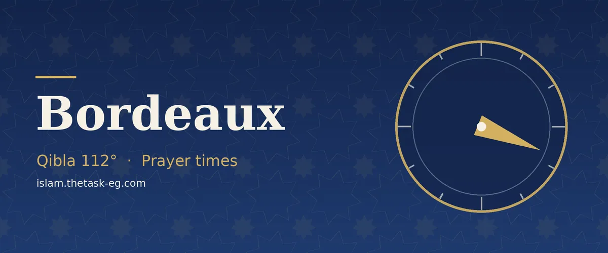 Prayer times in Bordeaux