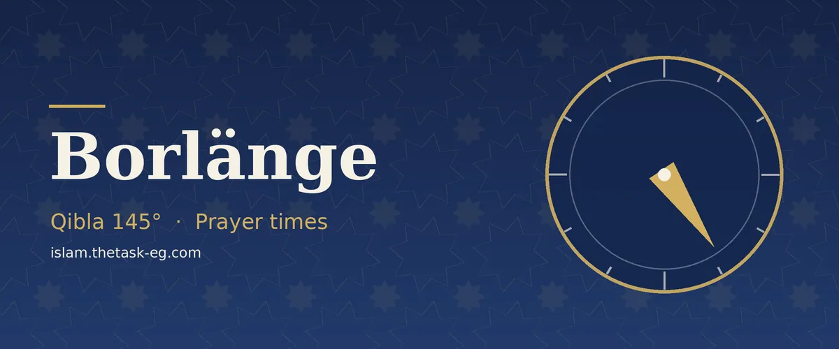 Qibla direction compass for Borlänge