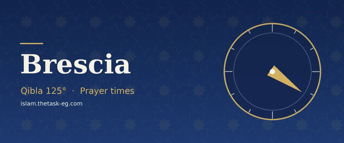 Qibla direction compass for Brescia