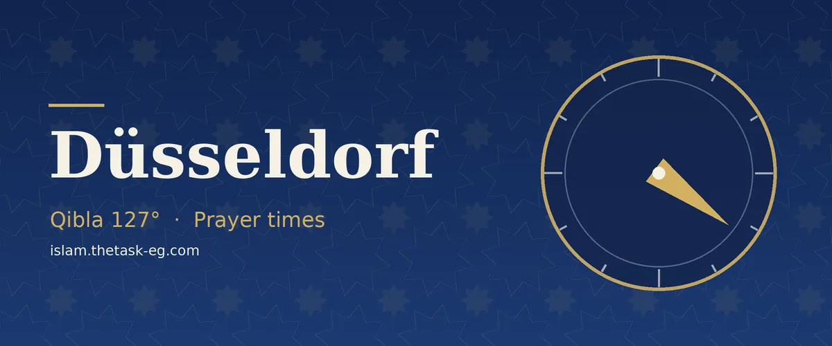 Qibla direction compass for Düsseldorf