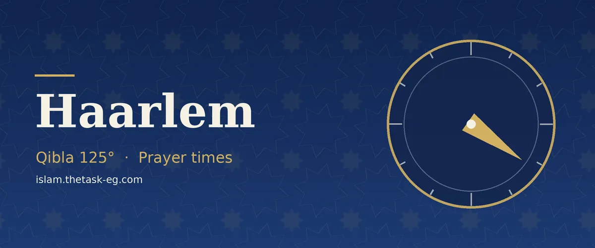 Qibla direction compass for Haarlem