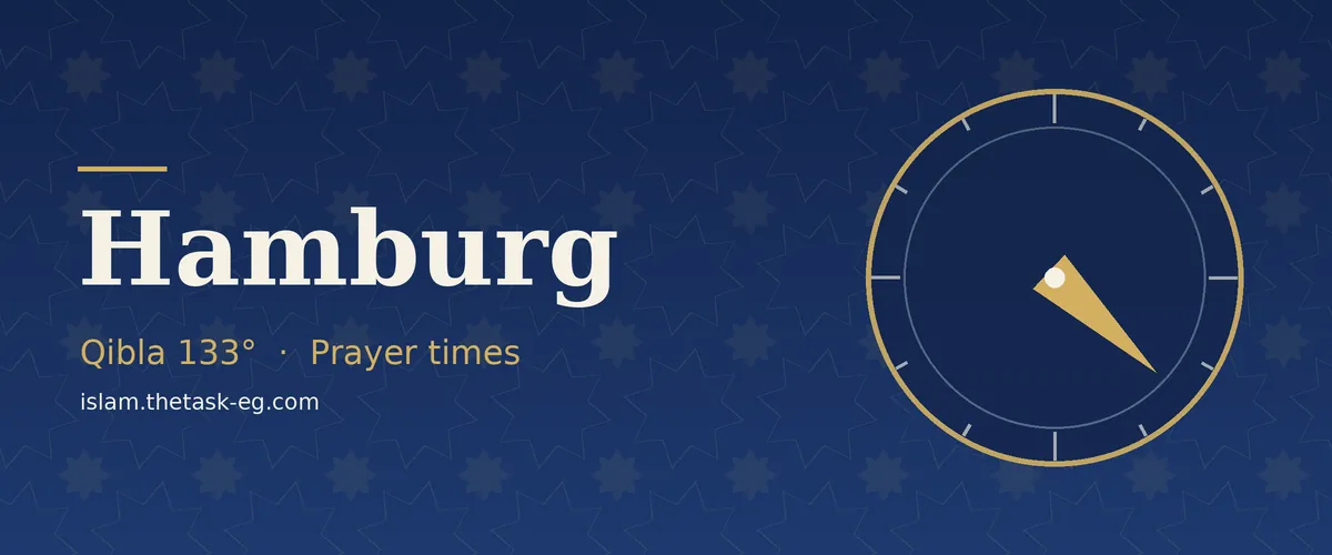 Qibla direction compass for Hamburg