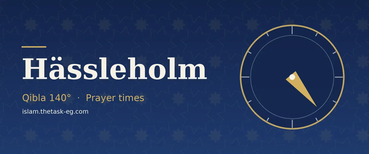Qibla direction compass for Hässleholm