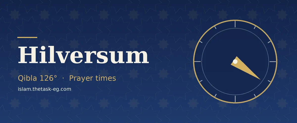 Qibla direction compass for Hilversum