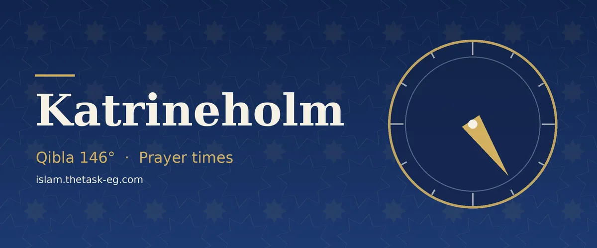 Qibla direction compass for Katrineholm