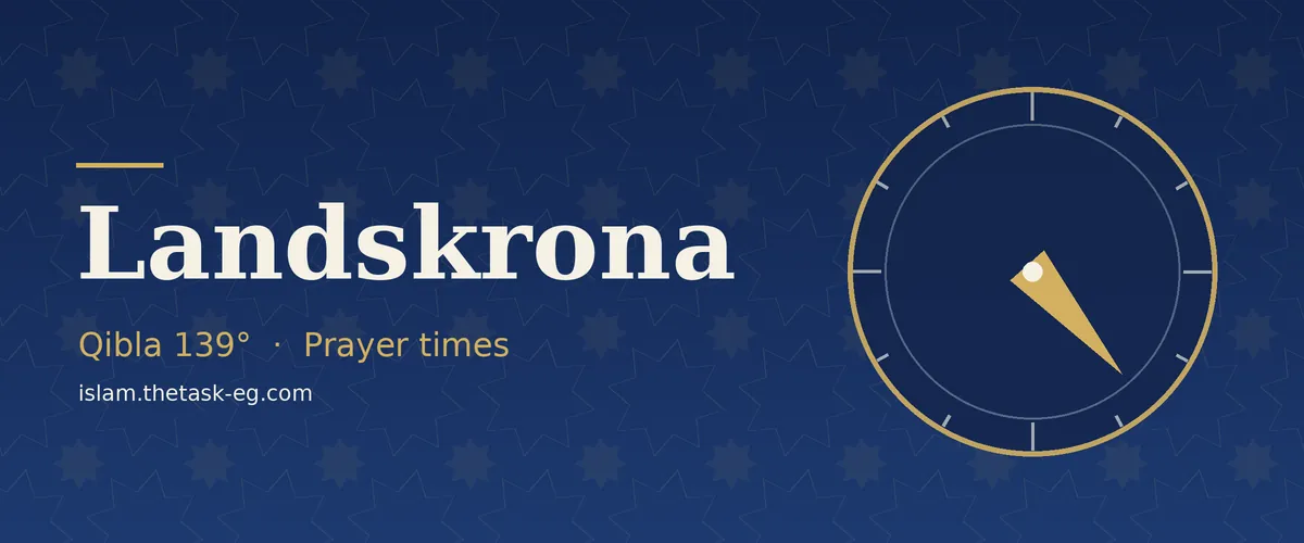 Qibla direction compass for Landskrona