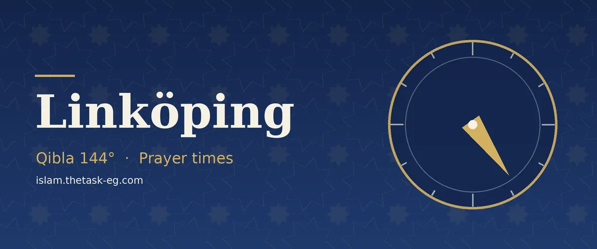 Qibla direction compass for Linköping