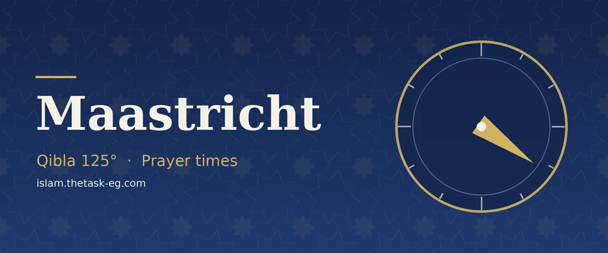 Qibla direction compass for Maastricht