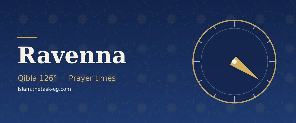 Qibla direction compass for Ravenna