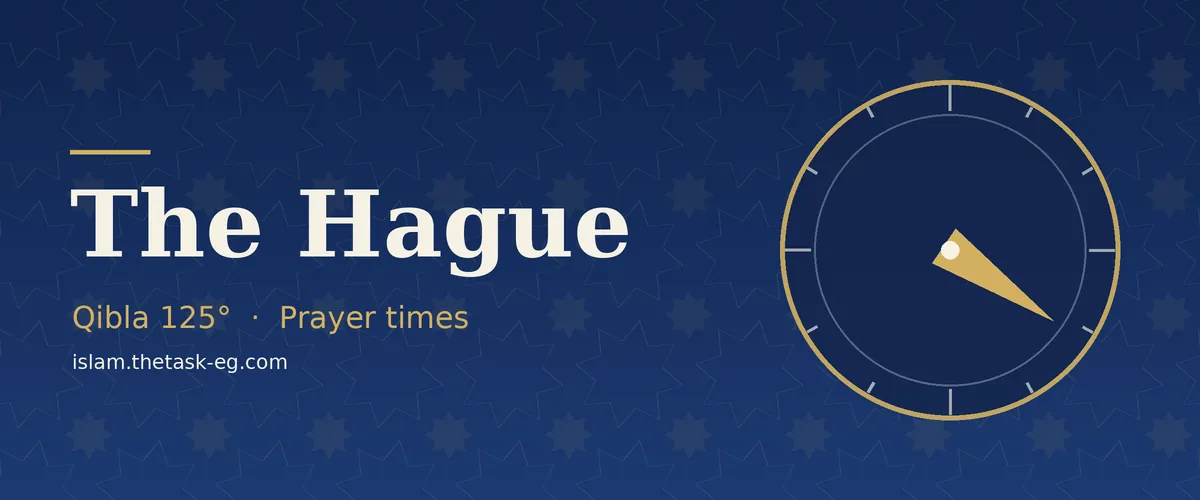 Qibla direction compass for The Hague
