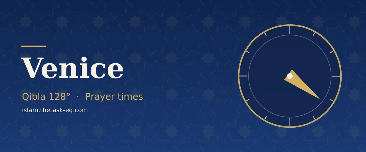 Qibla direction compass for Venice
