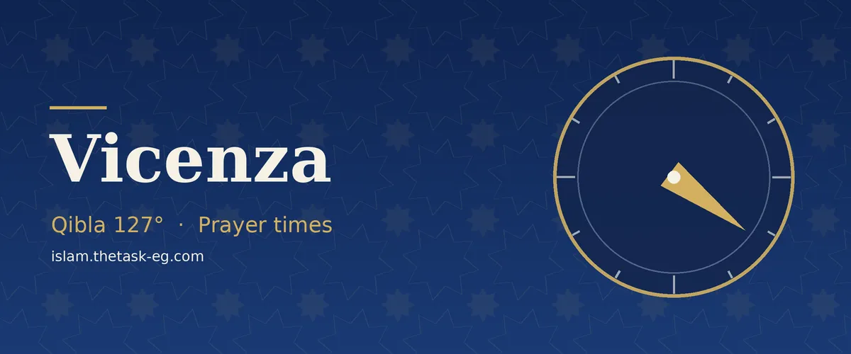 Qibla direction compass for Vicenza